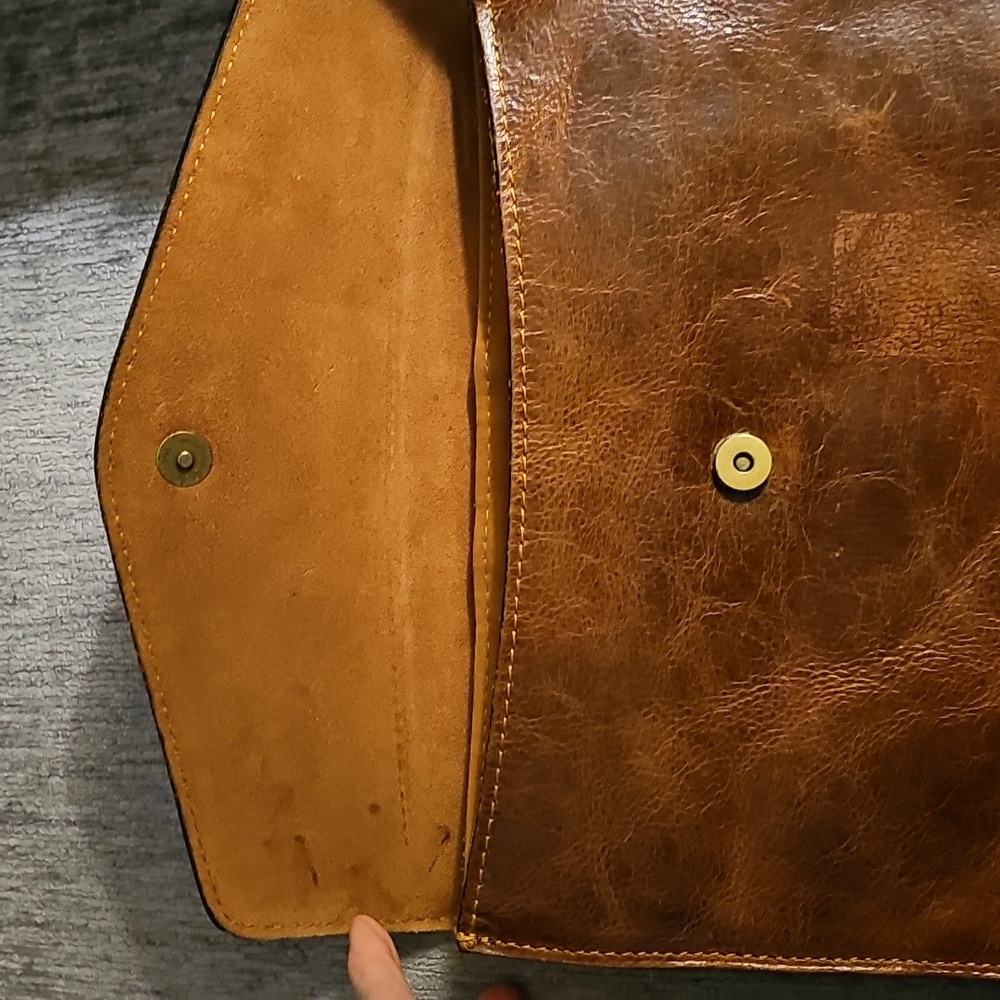 Patricia Nash Brown Leather Clutch/Ipad Case EUC - Picture 6 of 7